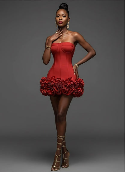 Kim Strapless Floral Bodycon Dress