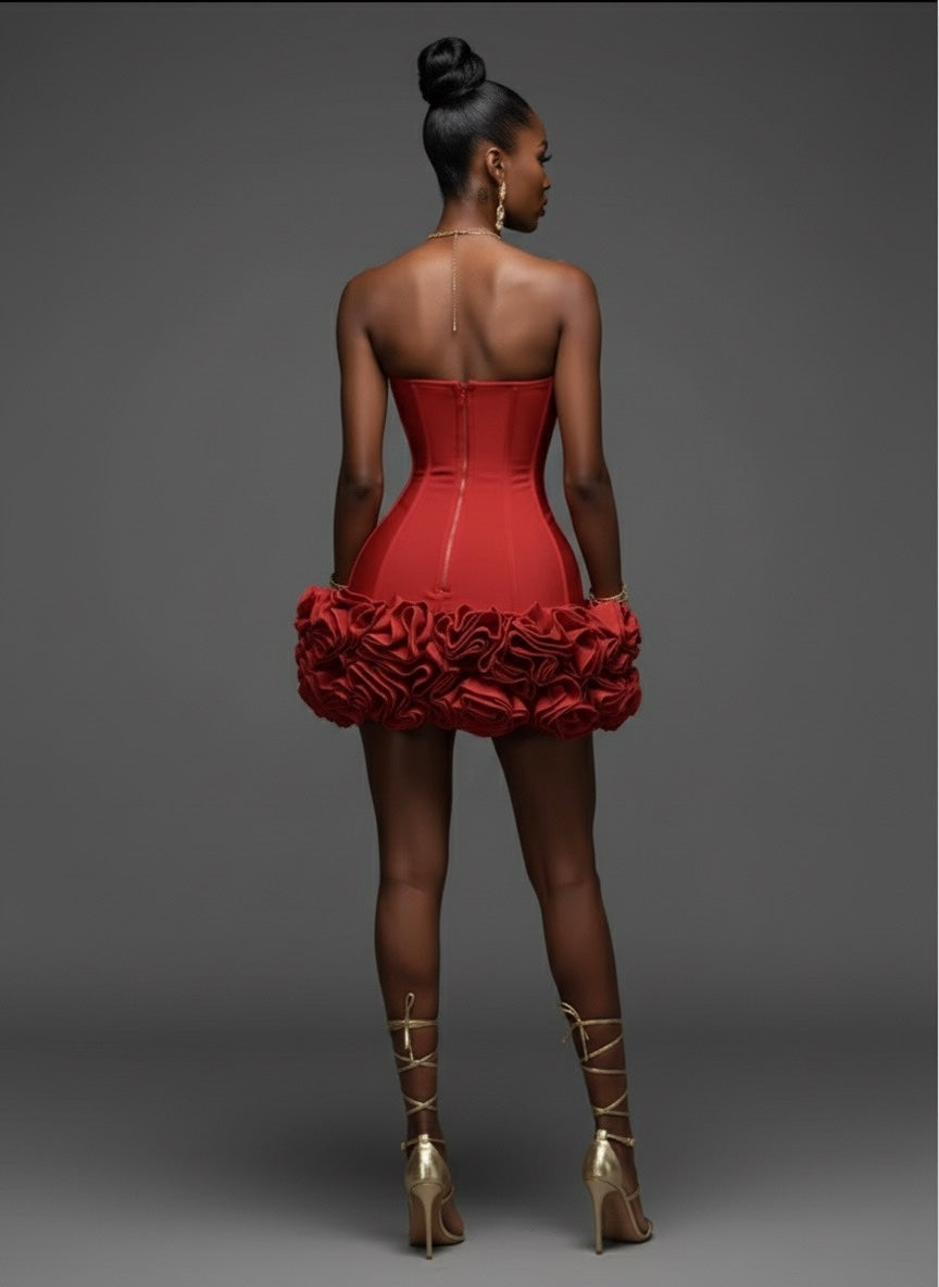 Kim Strapless Floral Bodycon Dress