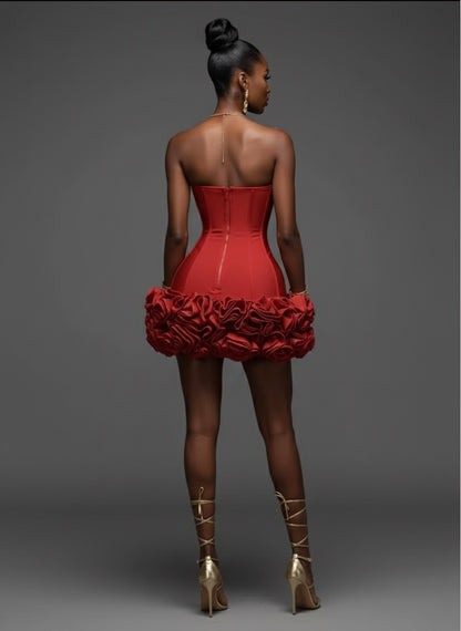 Kim Strapless Floral Bodycon Dress