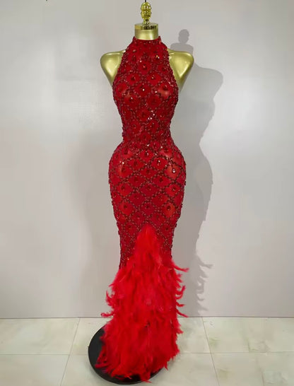 Jade Sculpted Geometric Evening Dress