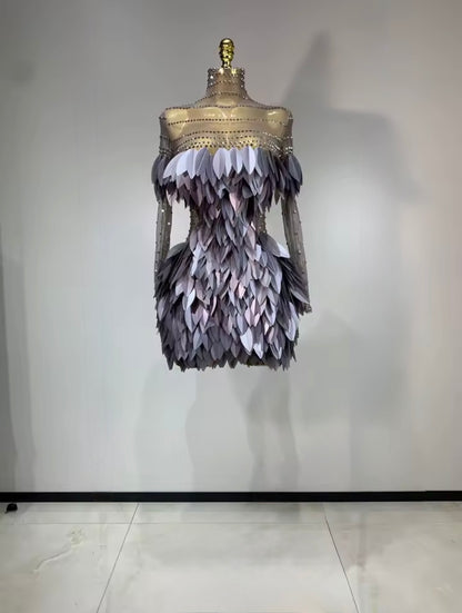 Phoenix 3D Purple Mini Dress