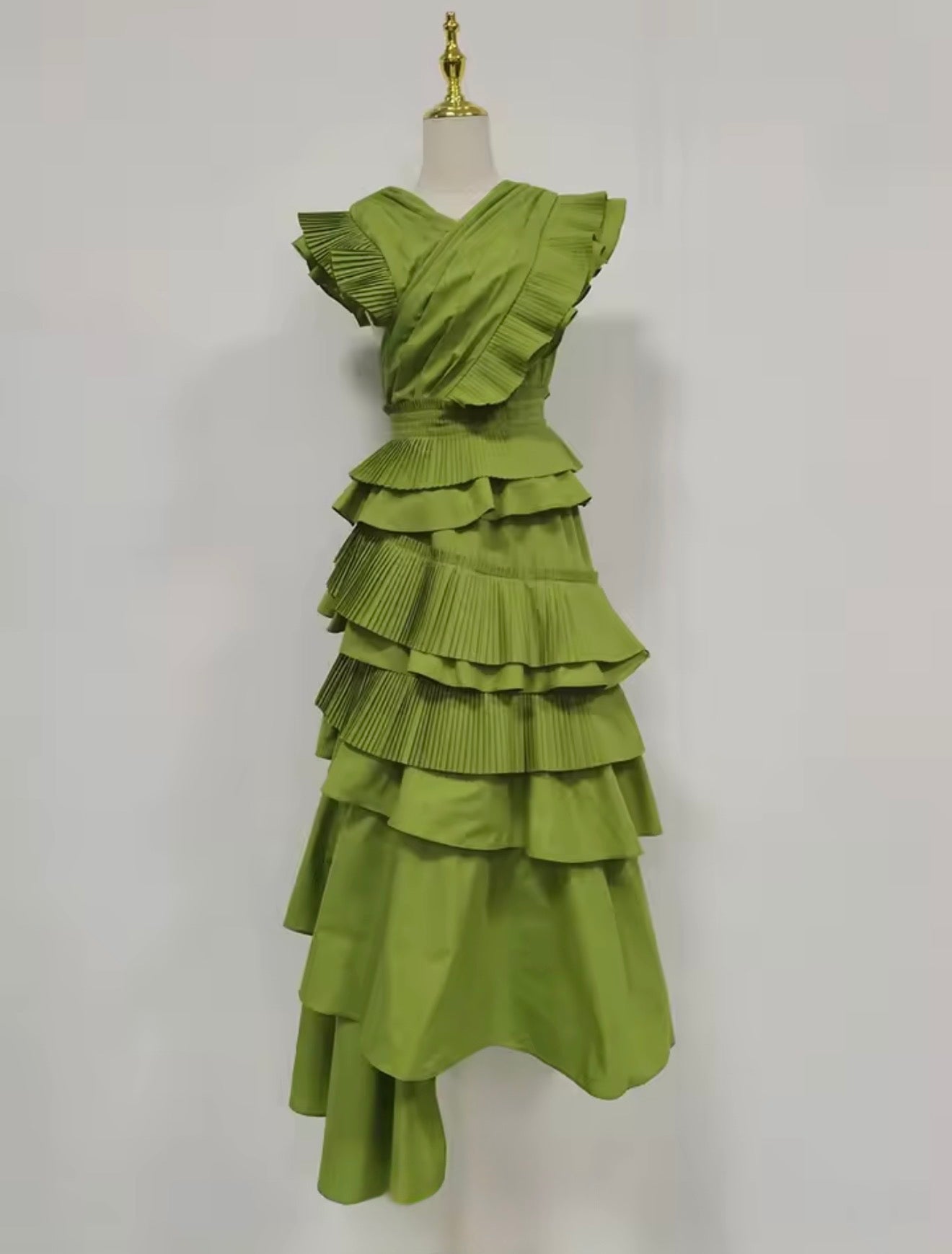 Kenza Ruffle Sleeveless Midi Dress