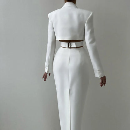 Pat Long Sleeve Tailored Midi Dress