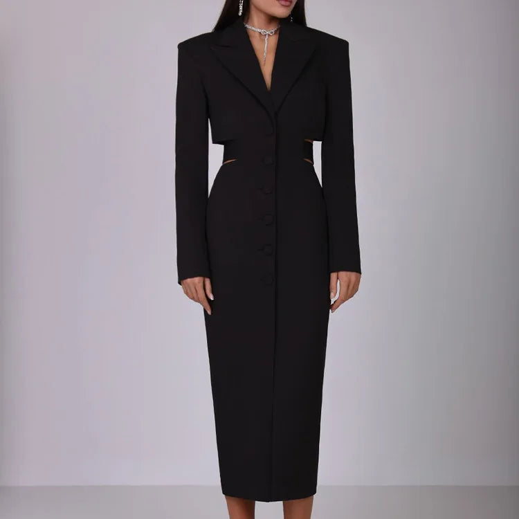Pat Long Sleeve Tailored Midi Dress