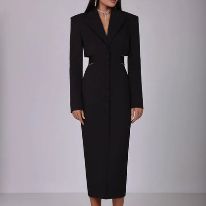 Pat Long Sleeve Tailored Midi Dress