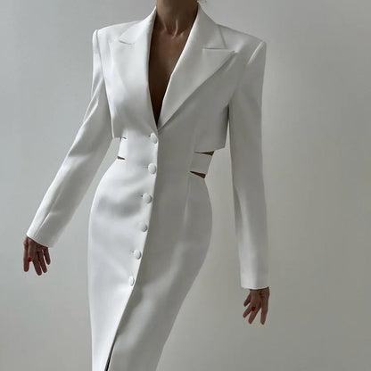 Pat Long Sleeve Tailored Midi Dress