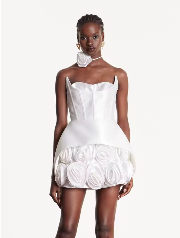 That's So Kate 3D Flower Sleeveless Mini Dress