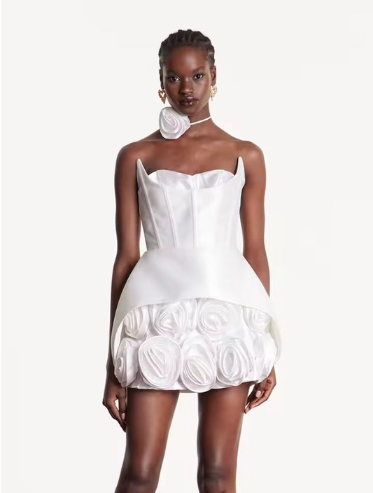 That's So Kate 3D Flower Sleeveless Mini Dress