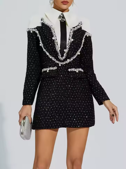 Teyana Shirt And Tie Combo Blazer Mini Dress