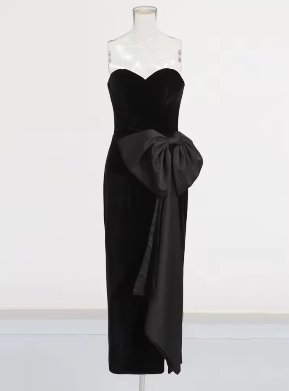 Sindy Oversized Bow Midi Evening Dress