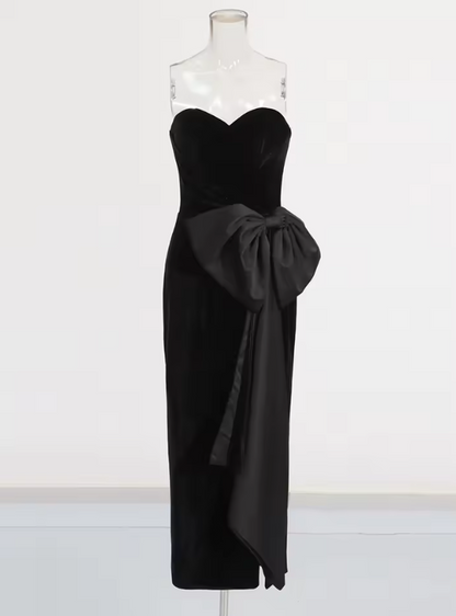 Sindy Oversized Bow Midi Evening Dress